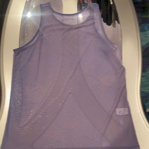 go software is see-through mesh lavender tank🔥
